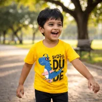 Kids Cotton t shirt & Pant Set color Black---Yellowce9a886ee29ea897d14f604bc9b20302