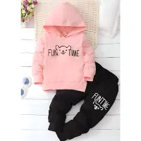 Full Sleeve Winter Set for Kids color Pink---Whiteeec52e8aac2c0ca7804b89401171b815