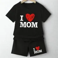 Kids Cotton t shirt & Pant Set color Blackf318ec56fea717092013d282adc075de