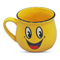 Happy Smile Printed Ceramic Cup For Birthday/ Gift color yellowdea097bd42fdd9d88ba006d117da5f29