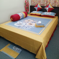 Luxury Colorful King Size Bedsheet with two pillow cover color Ass963d051b60030edfcea1b9eb1d096ff7