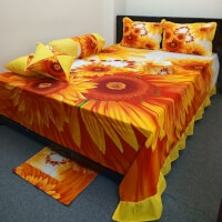 100% Cotton King Size Cotton Bed Sheet Set - Multicolor color yellowdea097bd42fdd9d88ba006d117da5f29