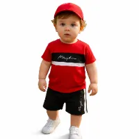 Kids Cotton t shirt & Pant Set color Red---Blackd4bf2368d61c7fbec3c7c068526e514c