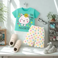 sky-blueb21428b4921a08959883f3fa5adeba33 Kids Cotton t shirt & Pant Set color sky-blueb21428b4921a08959883f3fa5adeba33