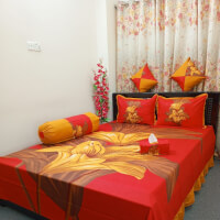 New Colourful Design High Quality Cotton Bed sheet Set (8 Parts) color yellowdea097bd42fdd9d88ba006d117da5f29