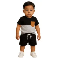 Kids Cotton t shirt & Pant Set color Black---White-9a6c19380702bf67d63d004ea372f4c2