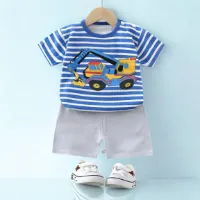 Kids Cotton t shirt & Pant Set color Blue---White29043e2a6e900ed021e30ca29e6fb001