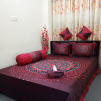 Cotton Multicolor King Size Bed sheet With Two Matching Pillow Covers - Bed Sheet
 color red05e8358883cefc43601c43793f4d81c6