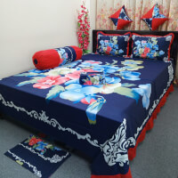 New Colourful Design High Quality Cotton Bed sheet Set (8 Parts) color navy-blue0f535d2aaef104bdeb0e2ceb575622a0