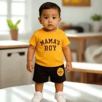 Kids Cotton t shirt & Pant Set color Black---Yellowce9a886ee29ea897d14f604bc9b20302