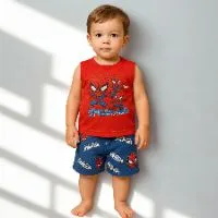 Kids Cotton t shirt & Pant Set color Red---Blueb9ea8083df5553f1fab14289b7e3de94