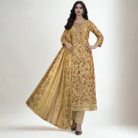gold6c77bb2551078b9cc4ac666addf6a047 Floral Printed premium Quality Three pice color gold6c77bb2551078b9cc4ac666addf6a047