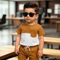 Kids Cotton t shirt & Pant Set color Brown8118e0fb173f330d1c400ff4cd725ec7