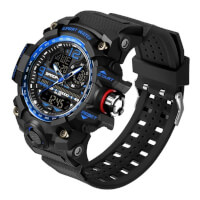 Sanda Mens Watches 50M Waterproof Quartz Sport Military LED Digital Watch for Men color Blued4b58383e8884d46449b535564d74b65