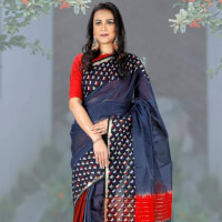 Buy Womens Multi Color Half Silk Saree Online at Best Price in Bangladesh at Best Prices on Padmazon.com.bd color Red---Blueb9ea8083df5553f1fab14289b7e3de94