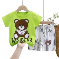 greenf8776c33645412b435b5b452e125f68f Kids Cotton t shirt & Pant Set color greenf8776c33645412b435b5b452e125f68f