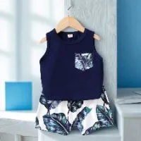 Kids Cotton t shirt & Pant Set color Blue---White29043e2a6e900ed021e30ca29e6fb001