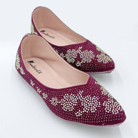 New Ladies stone half-flat shoe. This handcrafted sandal, crafted from natural grain artificial leather- free home delivery in Rajshahi! color Maroon965e6b83acd3d72bfaf12b79b672ded2