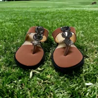 Coffee130d8022d8393c06bed7e83e187c75b9 Ladies Flat Slipper Stone sandal color Coffee130d8022d8393c06bed7e83e187c75b9