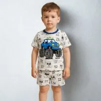 Kids Cotton t shirt & Pant Set color Off-white16722c7d088271cf2b9f6cf7536b362d