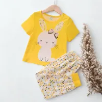 Kids Ladies Long T Shirt & Pant Set color yellowdea097bd42fdd9d88ba006d117da5f29