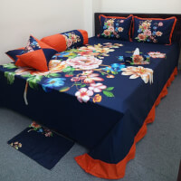 100% Cotton King Size Cotton Bed Sheet Set - Multicolor color Blued4b58383e8884d46449b535564d74b65