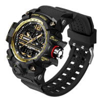 Sanda Mens Watches 50M Waterproof Quartz Sport Military LED Digital Watch for Men color yellowdea097bd42fdd9d88ba006d117da5f29