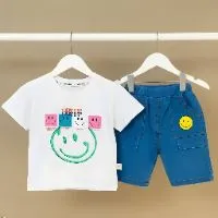 Kids Denim Set t shirt & Pant Set color whitee31c1743d2273549ffc14be1b52177a6