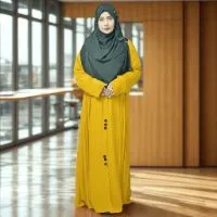 Versatile -Choice and Remark -Button Gown Zaira Dubai Cherry Stylish Pocket Borka For Women - Borka For Women- Avant-garde color yellowdea097bd42fdd9d88ba006d117da5f29