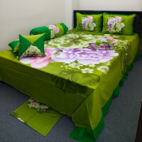 King Size Multicolor Cotton Bedsheet (8 Pcs Set) color greenf8776c33645412b435b5b452e125f68f