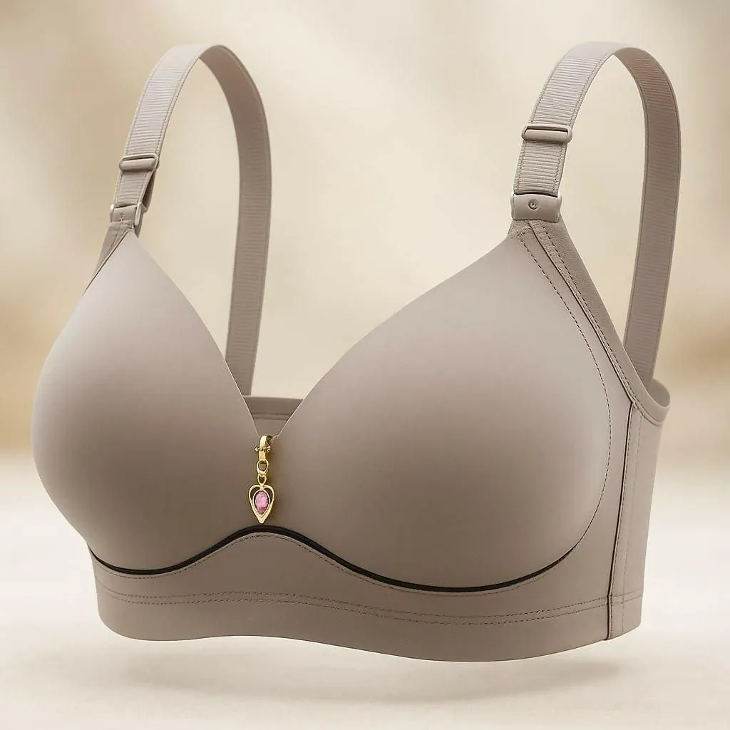 Seamless Comfortable Grey Thin Cup Smooth Face Bra for Women