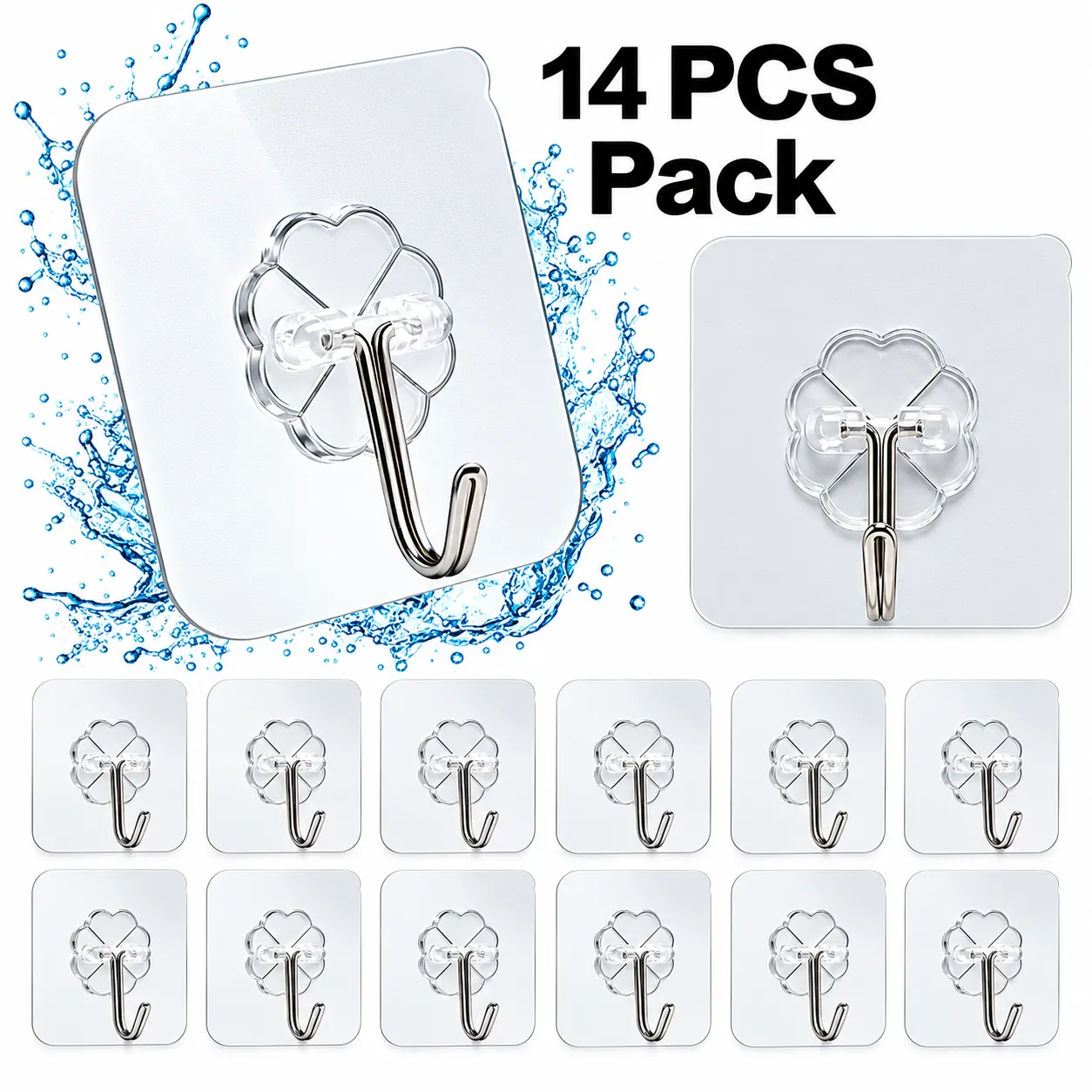 14 PCS Transparent Wall Hook