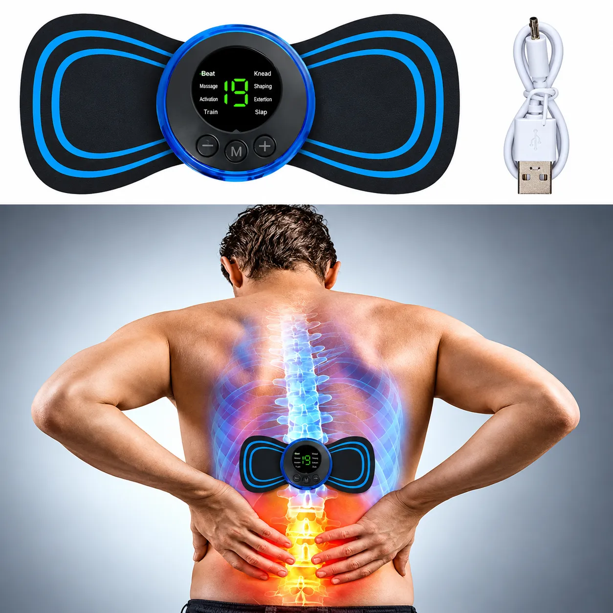 Rechargeable Smart Pocket Body Massager for Relaxation, Comfort and Convenient Everyday Massage at Home or Trave