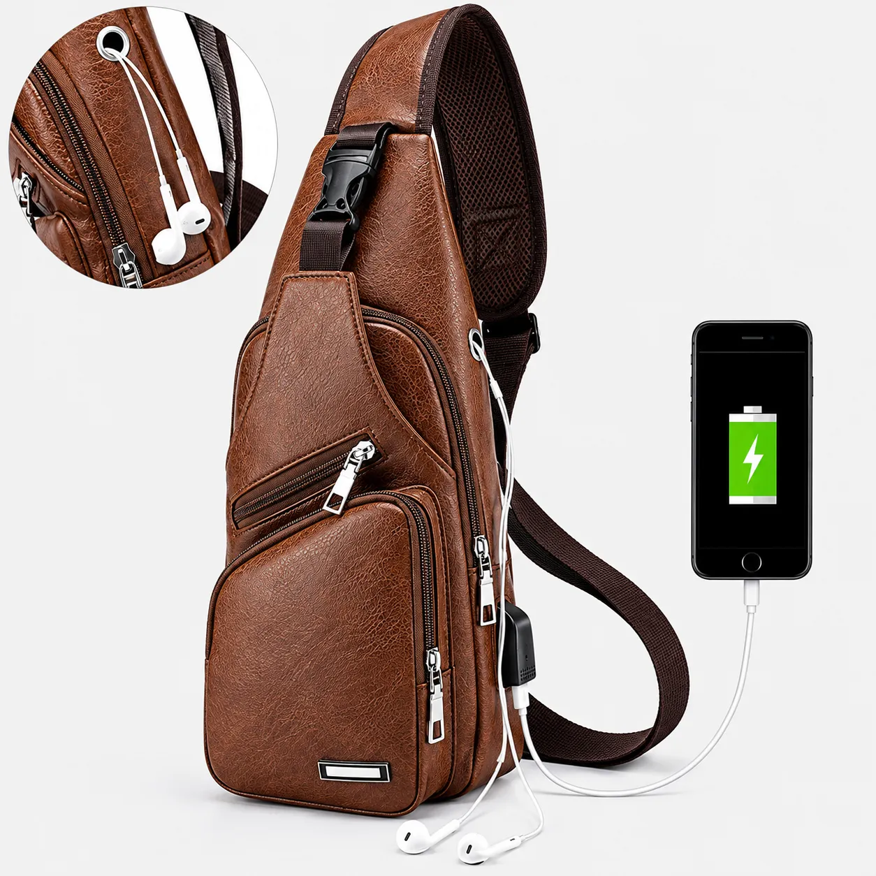 Small Charging Bag for Men, Compact Organizer for Gadgets and Everyday Essentials