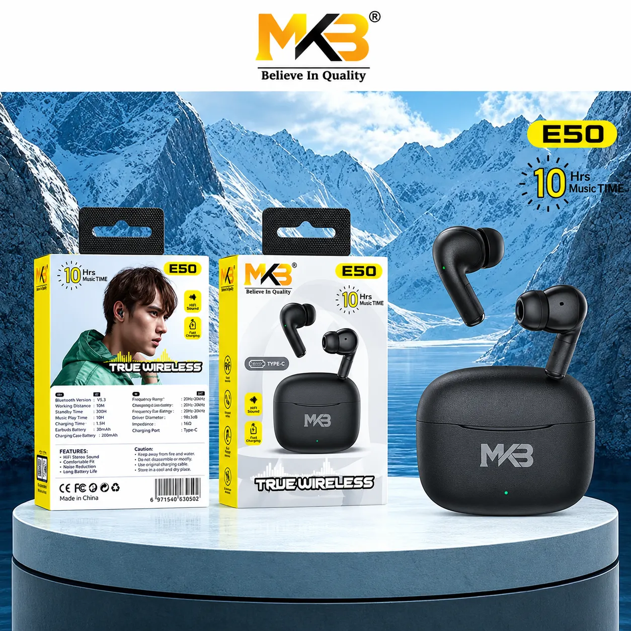 MKB E50 TRUE WIRELESS EARBUDS