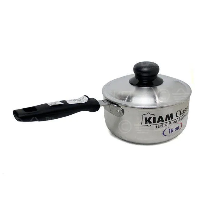 Kiam 16 cm Milk Pan with Lid - Silver