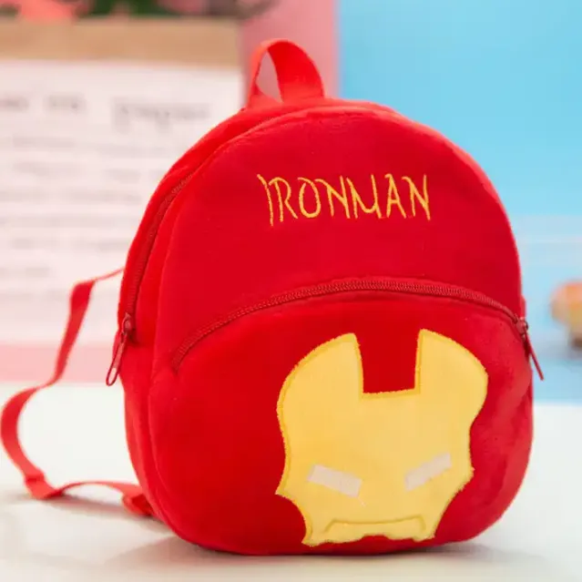 8x9 Inches Toddler Plush Backpack Cute Iron Man Baby Backpacks for Boy Girl Mini Backpack Preschool Baby Schoolbag