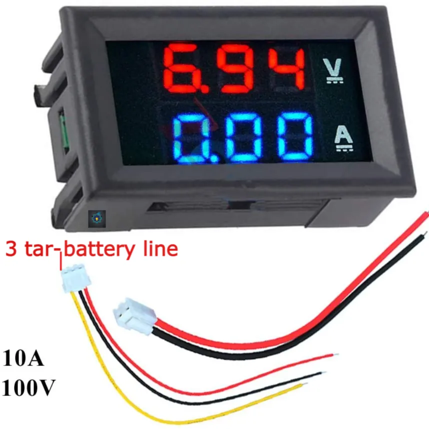 0.28 inch Mini Digital Voltmeter  DC 100V 10A Panel Amp Volt Current Meter Tester 0.28 Inch Blue Red Dual LED Display