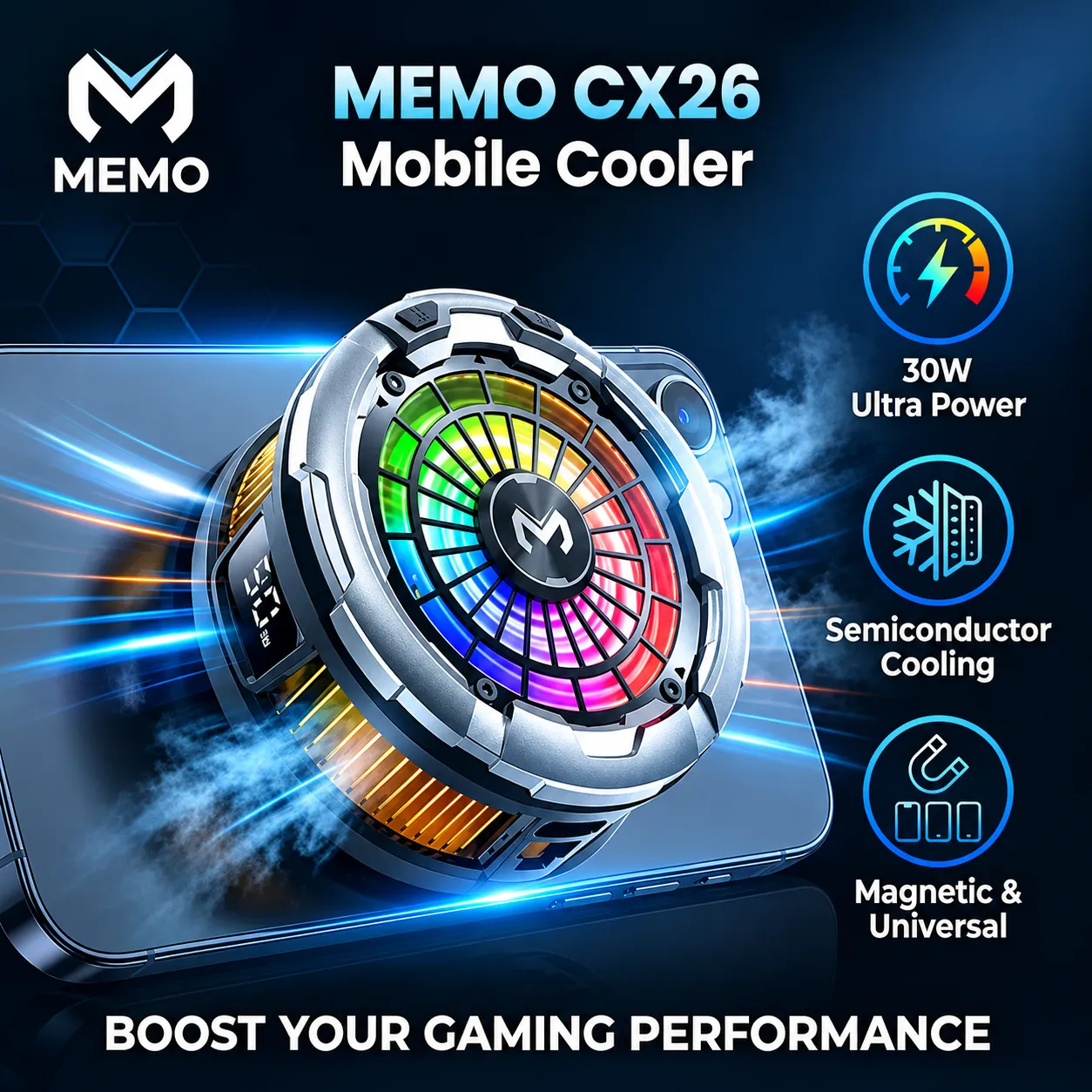MEMO CX26 30W Magnetic Phone Cooler