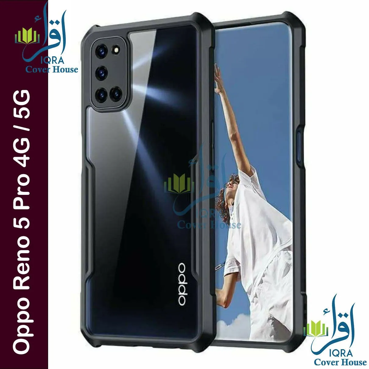 Back Cover for Oppo Reno 5 Pro 4G Reno 5 Pro 5G Transparent Hybrid Hard PC Back Bumper