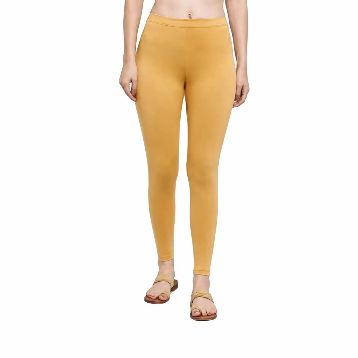 Tan Stretchable Cotton Churidar Leggings