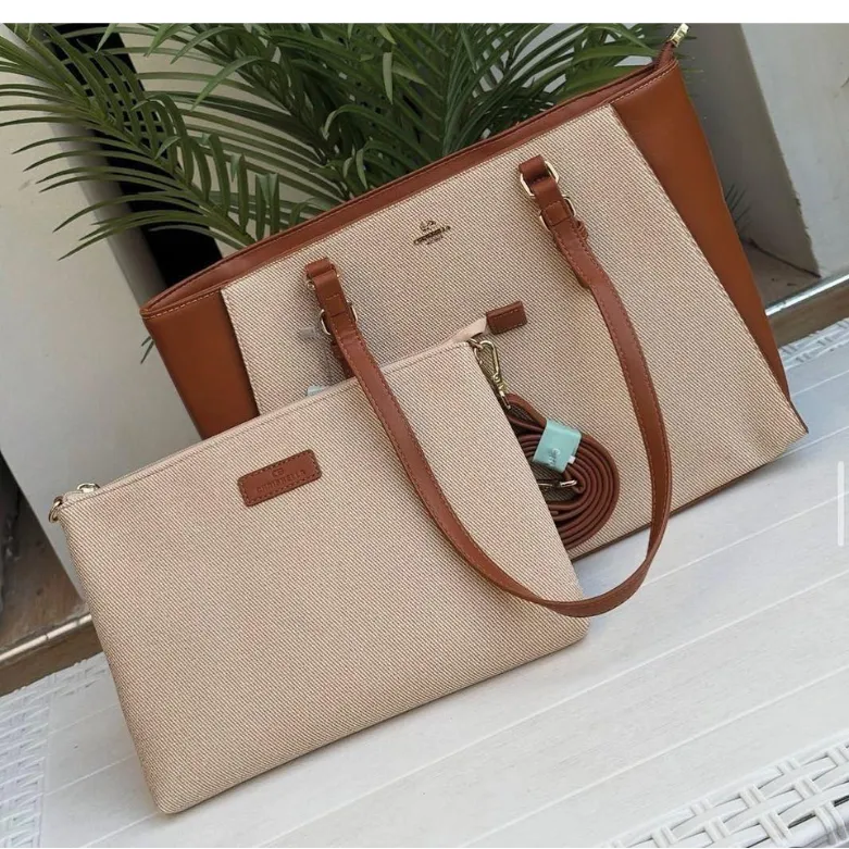 CHRISBELLA Women’s Brown Leather Shoulder Bag with Gold Charm