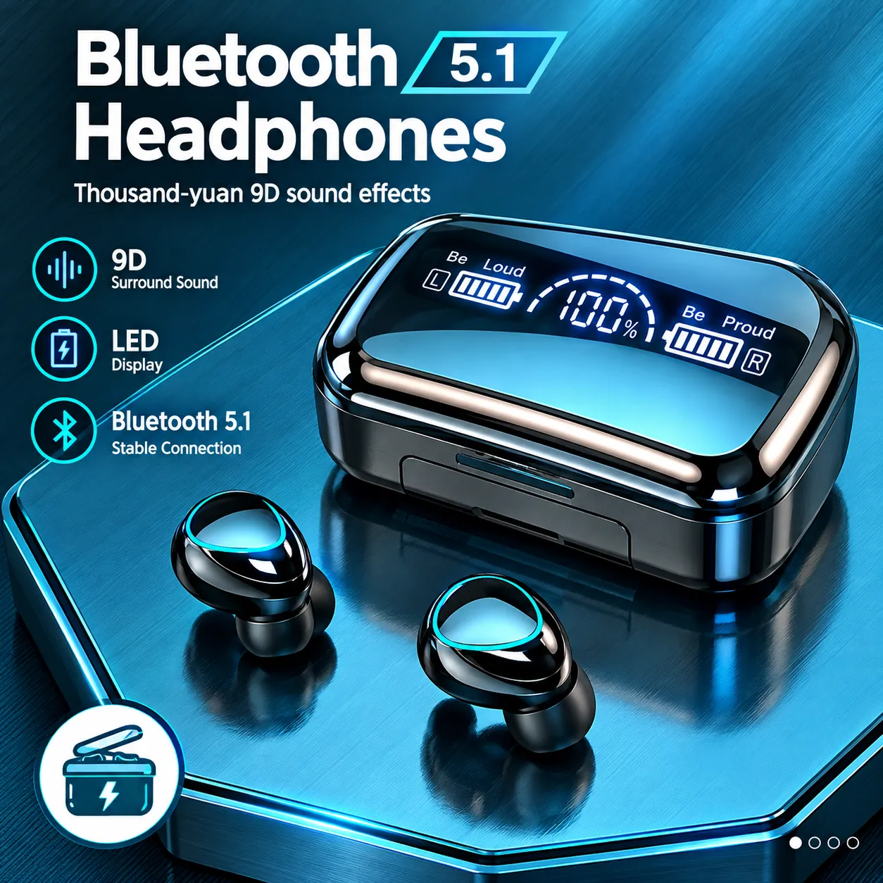 M10 Earphone Bluetooth 5.3 TWS