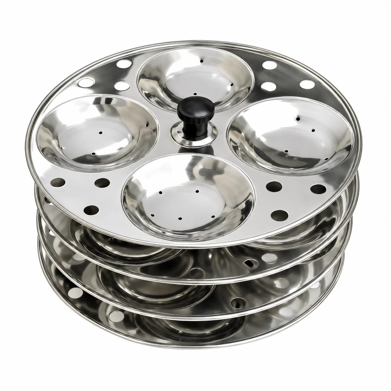 Large Iddli Stand - Silver