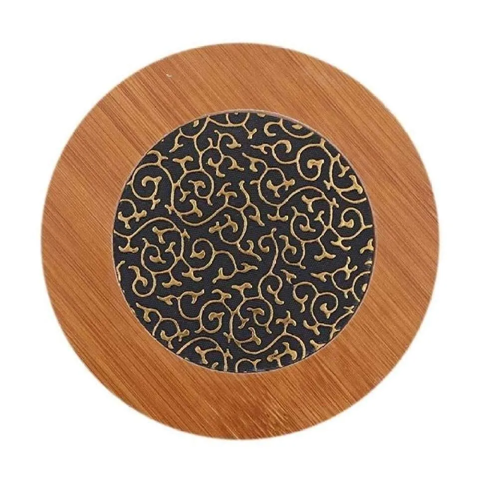 Bamboo and Fabric Table Mat - Black and Brown