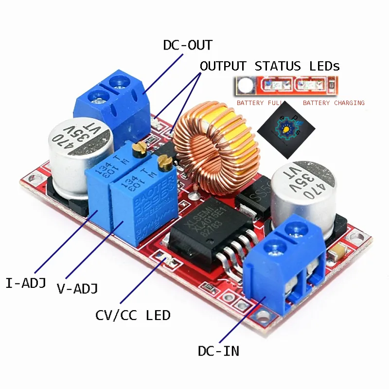 XL4015 5A DC to DC CC CV Lithium Battery Step down Charging Board Led Power Converter Lithium Charger Step Down Module XL4015E1