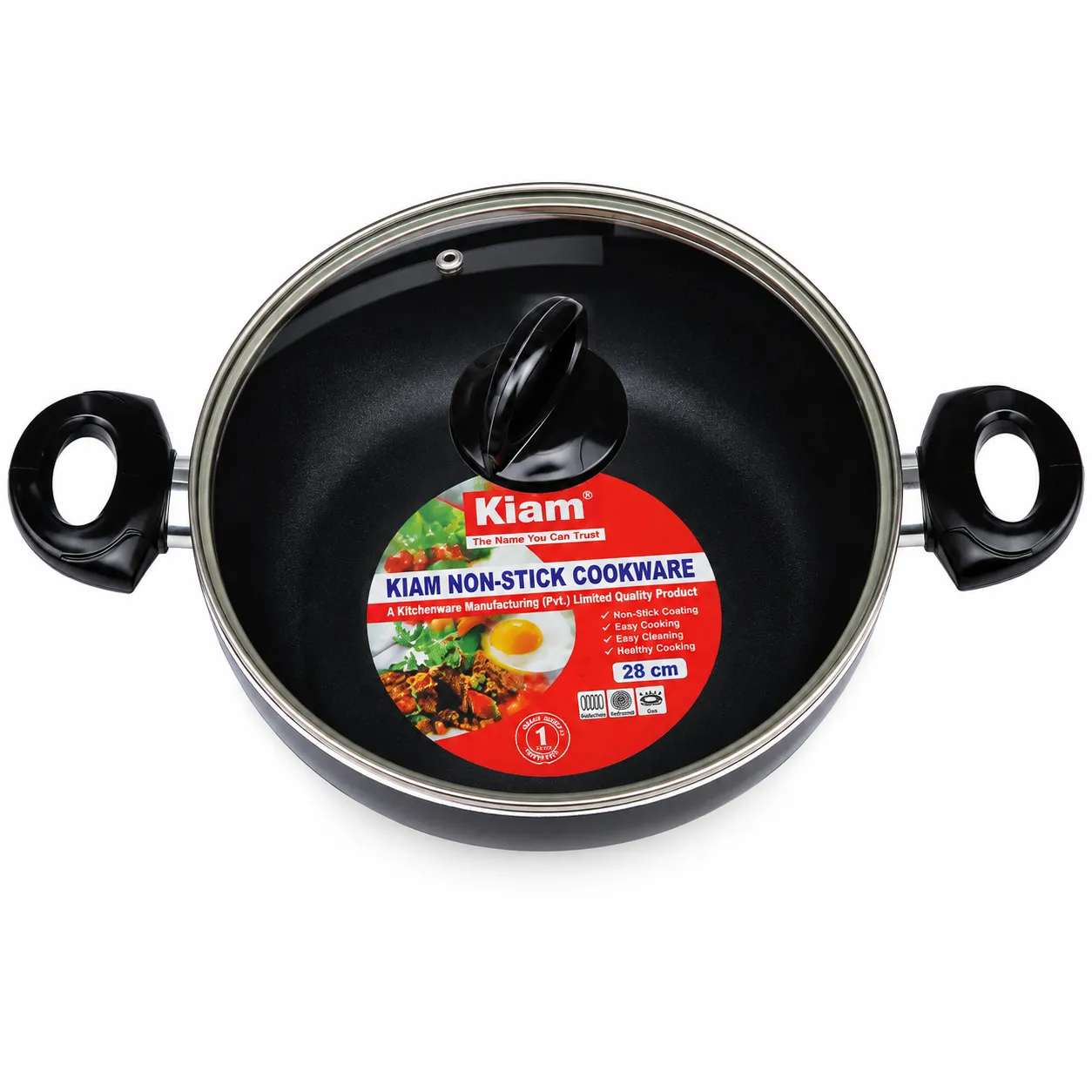 Kiam Non Stick Korai  28cm  (IB) - Black