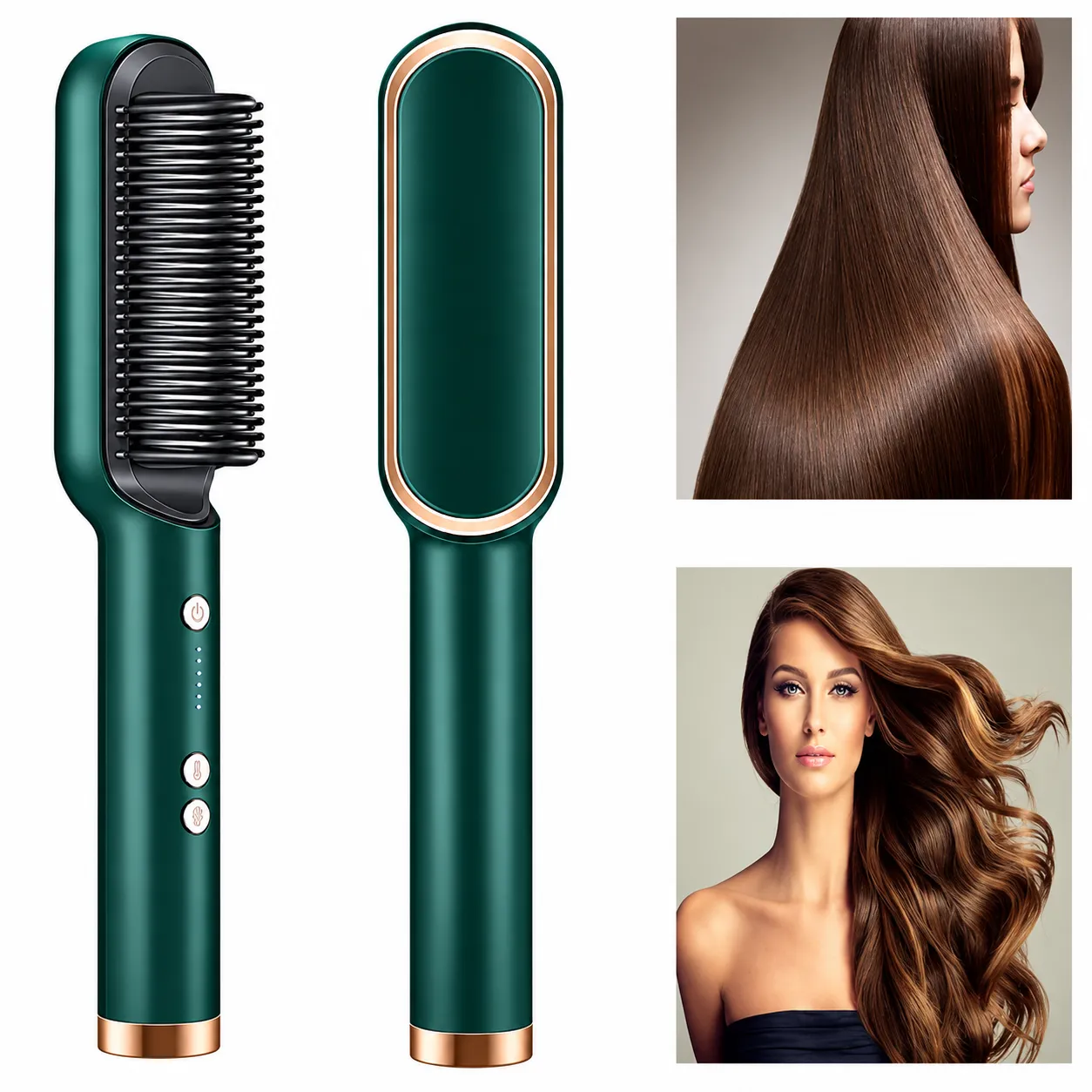 2 in 1 Professional Hair Straightener Comb – Fast Heating, Easy Styling, Smooth & Sleek Results for All Hair Types