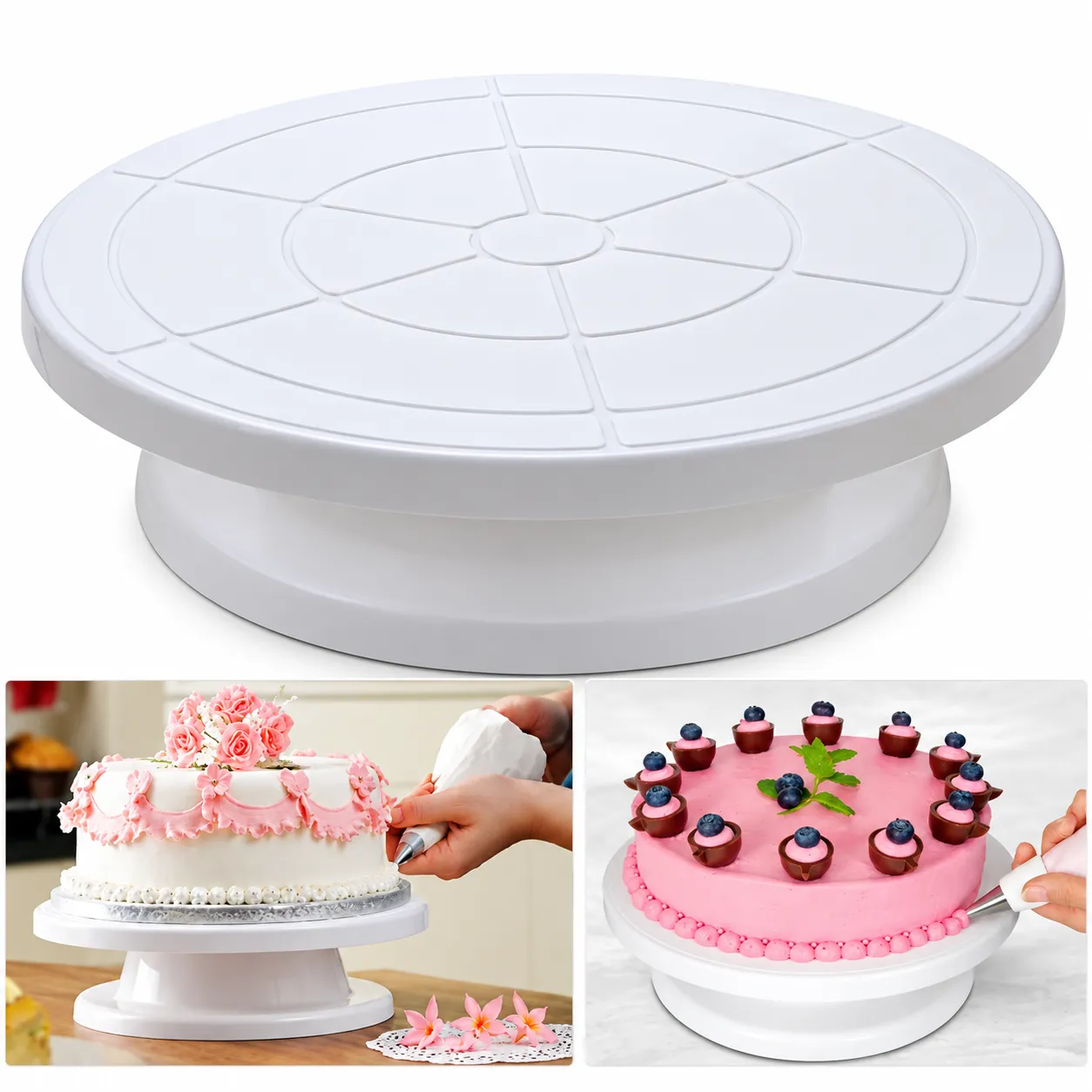 Cake decorating turntable