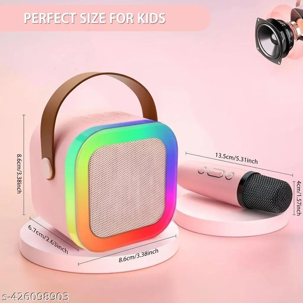 Enjoy singing with the Mini Karaoke Speaker with Wireless Microphone, a compact option for karaoke sessions, home entertainment and parties.